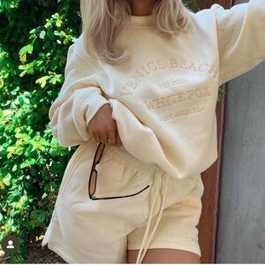 NWT White Fox Along For The Ride Lounge Shorts in Butter Yellow Size XL